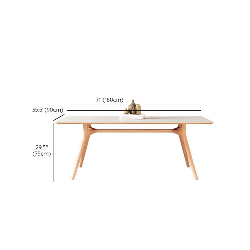 Simplicity Dinette Table Rectangle Stone Dining Room Table in White
