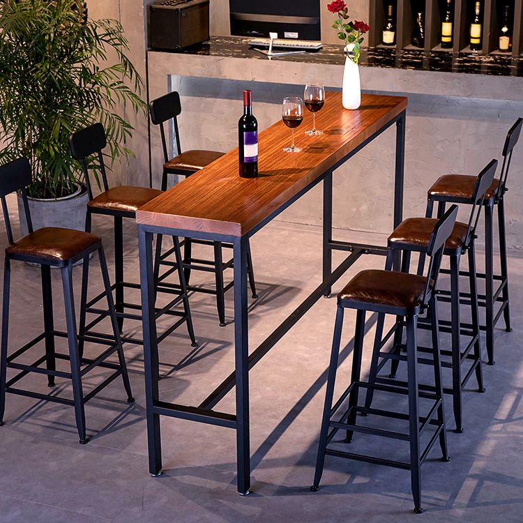 Industrial Bar Table Set 1/4/7/9 Pieces Solid Wood Pub Table Set for Indoor Clearhalo 'Bar Furniture' 'furn' 'furn_home_bar_bar_sets' 'Furniture' 'Home Bars & Bar Sets' 'home_bar_bar_sets' 'Kitchen & Dining Furniture' 1200x1200_e9ac454a-9879-47d0-85c9-21f592d42ad0