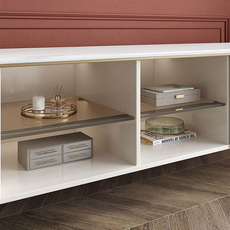 Console multimédia moderne Meuble TV Console de meuble TV en pierre avec 4 tiroirs