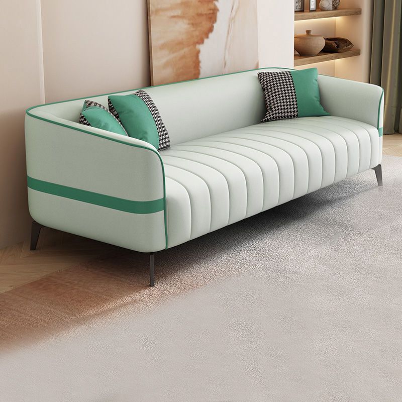 Contemporary Stain Resistant Sofa with Tight Back and Tuxedo Arm