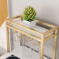 42-inch Height Bar Table Artificial Marble Glam Style Bistro Table with Storage Shelf Clearhalo 'Bar Furniture' 'Bar Tables' 'bar_tables' 'furn' 'furn_bar_tables' 'Furniture' 'furniture_bar_tables' 'Kitchen & Dining Furniture' 1200x1200_e9ae3371-dbcc-44e7-ac1c-49ef4fc1e408