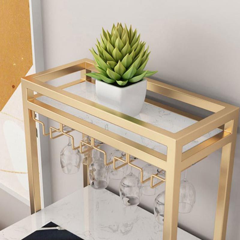 42-inch Height Bar Table Artificial Marble Glam Style Bistro Table with Storage Shelf Clearhalo 'Bar Furniture' 'Bar Tables' 'bar_tables' 'furn' 'furn_bar_tables' 'Furniture' 'furniture_bar_tables' 'Kitchen & Dining Furniture' 1200x1200_e9ae3371-dbcc-44e7-ac1c-49ef4fc1e408