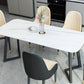 Contemporary Sintered Stone Standard Dining Set Black & White Rectangle Shape Dining Set for Kitchen Clearhalo 'Dining Room Sets' 'Dining Tables & Seating' 'dining_room_set' 'furn' 'furn_dining_room_set' 'Furniture' 'furniture_dining_room_set' 'Kitchen & Dining Furniture' 'kitchen&dining_furn' 'kitchen' 1200x1200_e9af5006-07bc-484a-9821-1647c8fd5eca