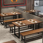 Solid Wood Industrial Dining Table Brown Rectangle Table with Sled Base for Dinning Room Clearhalo ' dining_table' 'Dining Tables & Seating' 'Dining Tables' 'furn' 'furn_dining_table' 'Furniture' 'furniture_dining_table' 'Kitchen & Dining Furniture' 'kitchen&dining_furn' 'kitchen' 'kitchen_dining_table' 1200x1200_e9af7eec-077f-4350-b115-747f9c8aae80