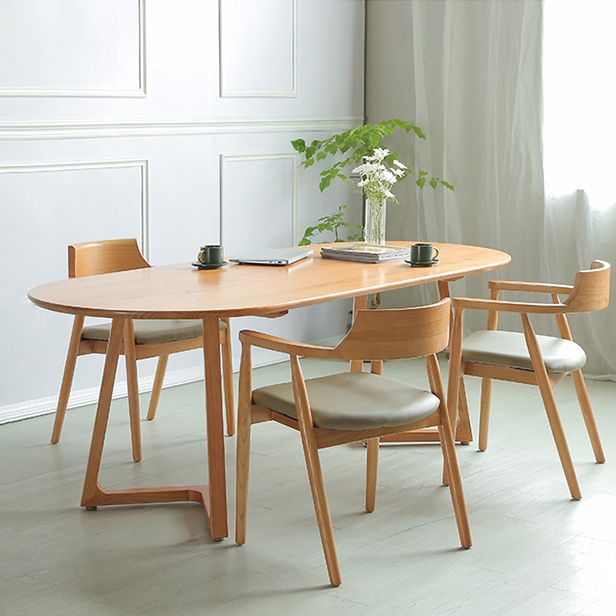 Base di slitta da slitta per ufficio ovale in legno massiccio 29,53 "scrivania alta