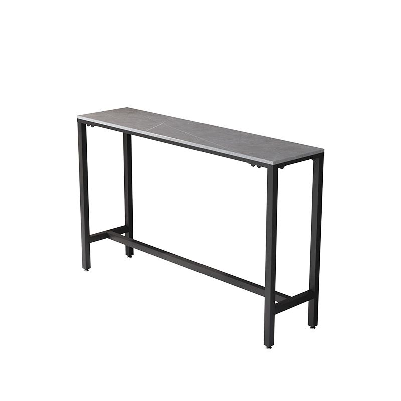 Marble Pub Table with Rectangle Table Top Double Pedestal Table - 41.3" H Clearhalo 'Bar Furniture' 'Bar Tables' 'bar_tables' 'furn' 'furn_bar_tables' 'Furniture' 'furniture_bar_tables' 'Kitchen & Dining Furniture' 1200x1200_e9afe1c9-35a4-4c55-b922-64dccbb7b501