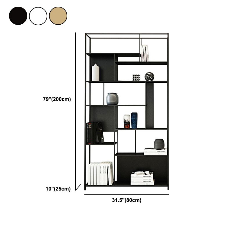 Rectangle Metal Bookshelf Scandinavian Open Bookcase with Shelves Clearhalo 'Bookcases' 'furn' 'furn_bookcases' 'Furniture' 'Office Furniture' 1200x1200_e9b111ff-9efe-4a42-abb5-62936e2c0ebd