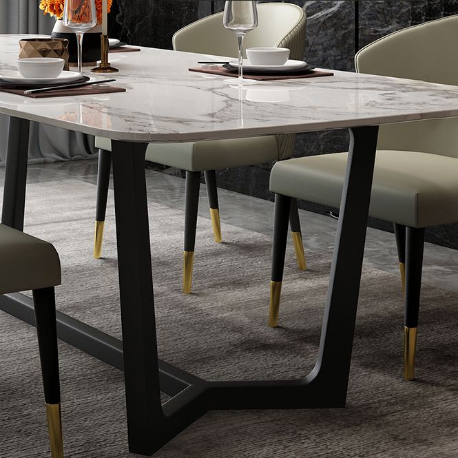 Juego de mesa de piedra sinterizada rectangular de estilo moderno 1/4/5/7 Piezas Set de comedor