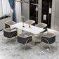 Glam 1/4/5/7 Pieces Dinette Set Sintered Stone Dining Table Set with Chairs Clearhalo 'Dining Room Sets' 'Dining Tables & Seating' 'dining_room_set' 'furn' 'furn_dining_room_set' 'Furniture' 'furniture_dining_room_set' 'Kitchen & Dining Furniture' 'kitchen&dining_furn' 'kitchen' 1200x1200_e9b1d9bd-4e3a-47c3-8b68-0b7d28f4412a