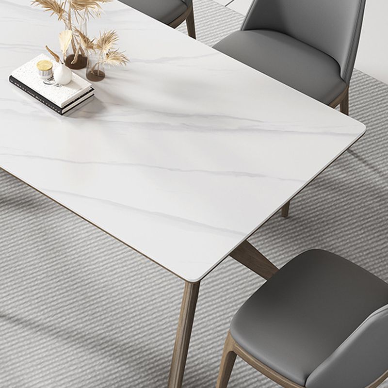 モダンな1/2/5/6ピースダイニングセットダイニングルーム用の長方形の石のダイニングテーブル
