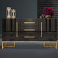 Glam Sideboard Buffet 3 Drawers and 2 Doors Cabinets Matte High Gloss Sideboard Clearhalo 'buffet_sideboard' 'Buffets & Sideboards' 'furn' 'furn_buffet_sideboard' 'Furniture' 'Kitchen & Dining Furniture' 1200x1200_e9b3d344-2e63-4a80-89b3-855b4f69318f