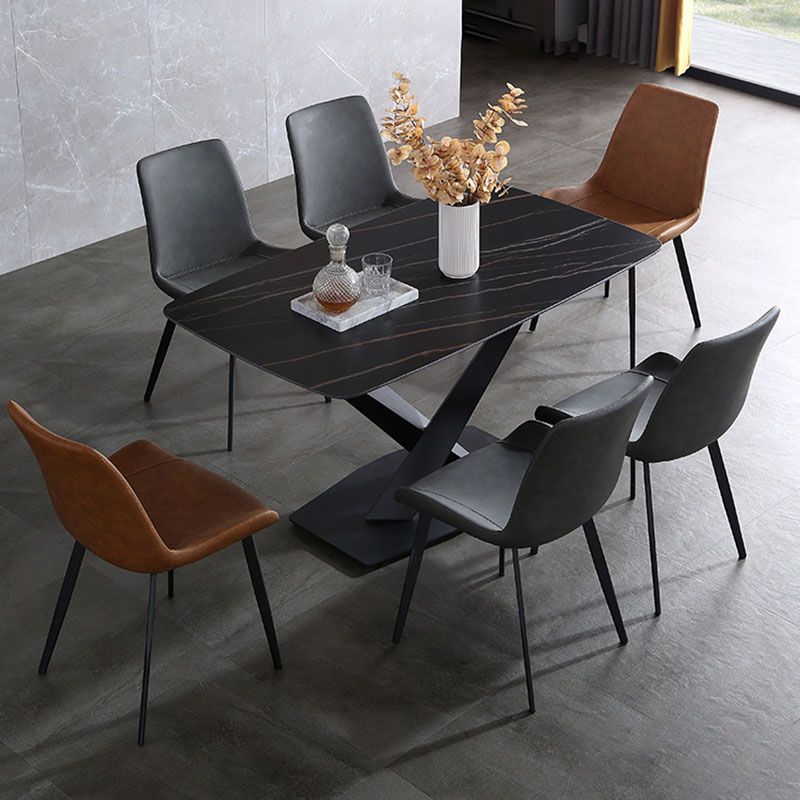 Contemporary Dining Chairs Kitchen Armless Side Chairs with Metal Legs Clearhalo 'Dining Chairs' 'Dining Tables & Seating' 'dining_chair' 'Furniture' 'furniture_dining_chair' 'Kitchen & Dining Furniture' 1200x1200_e9b48374-8d3b-4a91-a725-a998cfaf67b8