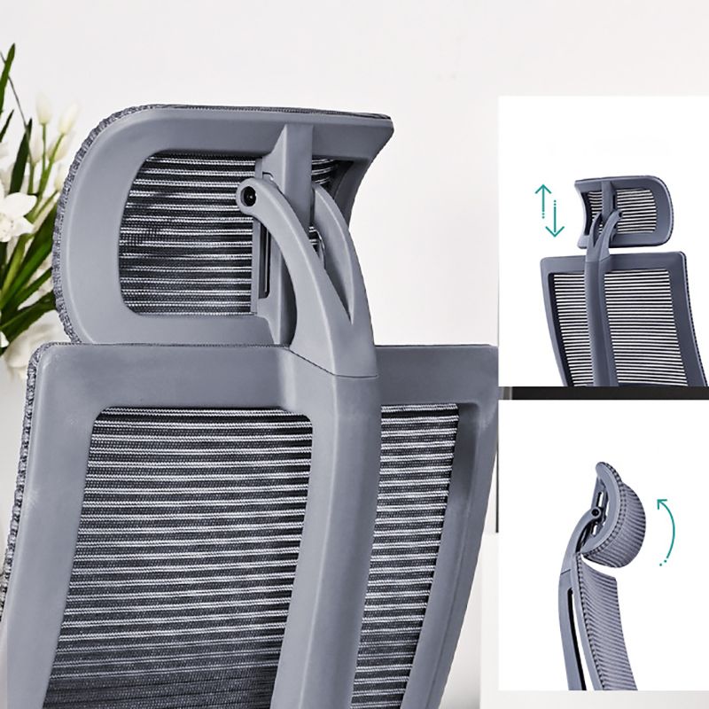 Poltrona contemporanea con supporto lombare grigio con sedia da ufficio con ruote