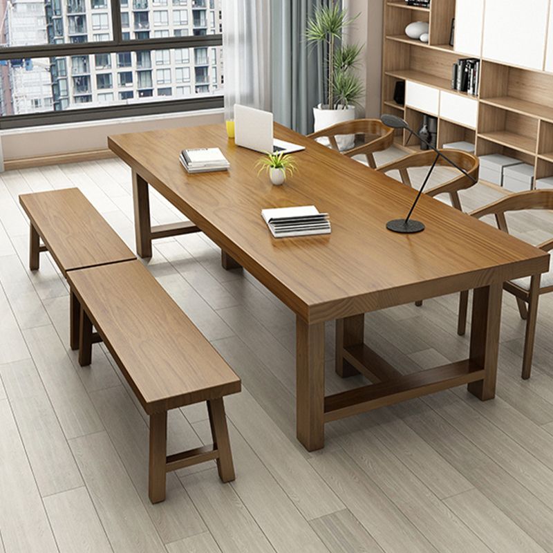 Solid Wood Rectangular Office Desk Industrial 29.53" Tall Writing Desk Clearhalo 'furn' 'furn_office_desk' 'Furniture' 'Office Desks' 'Office Furniture' 'office_desk' 1200x1200_e9b79153-7bc4-4583-90c2-8dea674c7b35