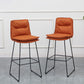 Modern Faux Leather Counter Stool Bar-height Bar Stool with Black Frame Clearhalo 'Bar Furniture' 'Bar Stools' 'bar_stools' 'furn' 'furn_bar_stools' 'Furniture' 'Kitchen & Dining Furniture' 1200x1200_e9b8c7fa-838c-47b4-a870-b2960510b475