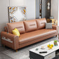 Nordic Leather Sofa with Bolster Pillows Single Cushion Seat Square Arm for Living Room Clearhalo 'furn' 'furn_sofas' 'Furniture' 'furniture_sofas' 'kitchen' 'kitchen_sofas' 'Living Room Furniture' 'Sofa' 'sofas' 1200x1200_e9b8f832-6a93-428b-886a-5a3f133fc5cf
