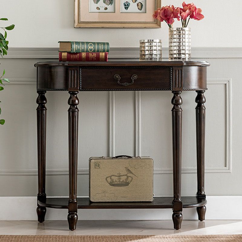Tavolo di divano console mezzaluna moderna di metà secolo Tavolo di accento per console in legno per Hall
