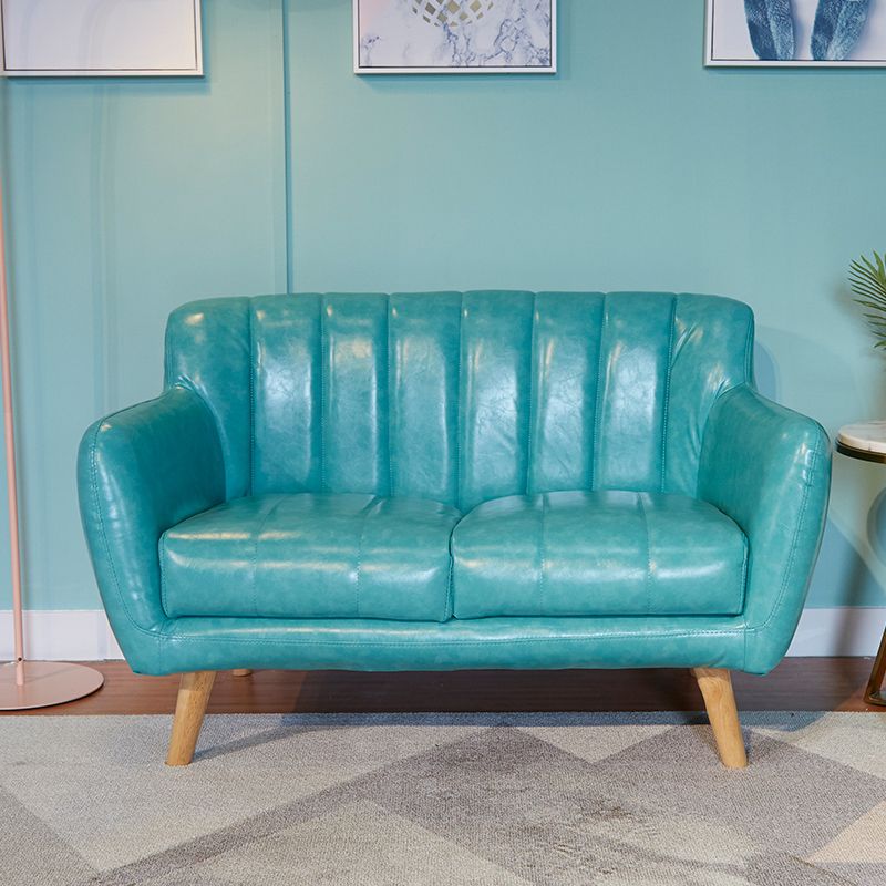 Standard Faux Leather Stain Resistant Sewn Pillow Back Sofa Couch