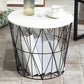 Contemporary Metal Round Top Coffee or End Table with Fram Base Clearhalo 'Coffee & Accent Tables' 'Coffee Tables' 'coffee_tables' 'furn' 'furn_coffee_tables' 'Furniture' 'Living Room Furniture' 1200x1200_e9ba03b4-4180-45a1-bc62-93eb9f7e3f5f