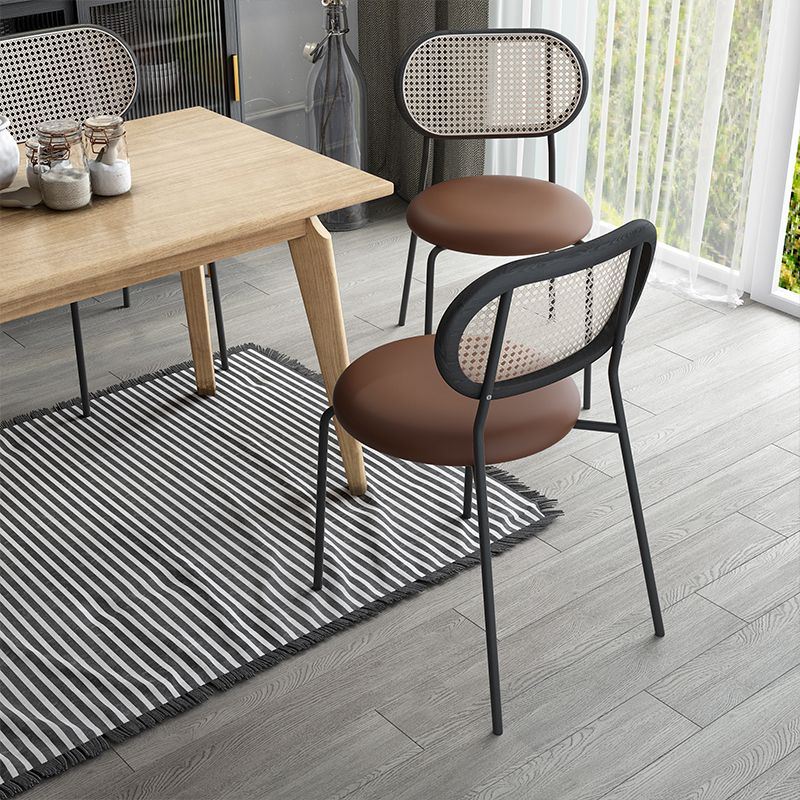 Contemporary Dining Chair Armless Chair with Metal Legs for Home