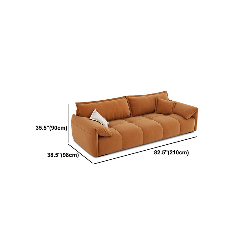 Tufted Loose Back Sofa with Chaise Nordic Pillow Top Arm Sofa in Orange and White Clearhalo 'furn' 'furn_sectionals' 'Furniture' 'Living Room Furniture' 'Sectionals' 1200x1200_e9bc0569-5231-4588-92f6-4cb586ac1d70