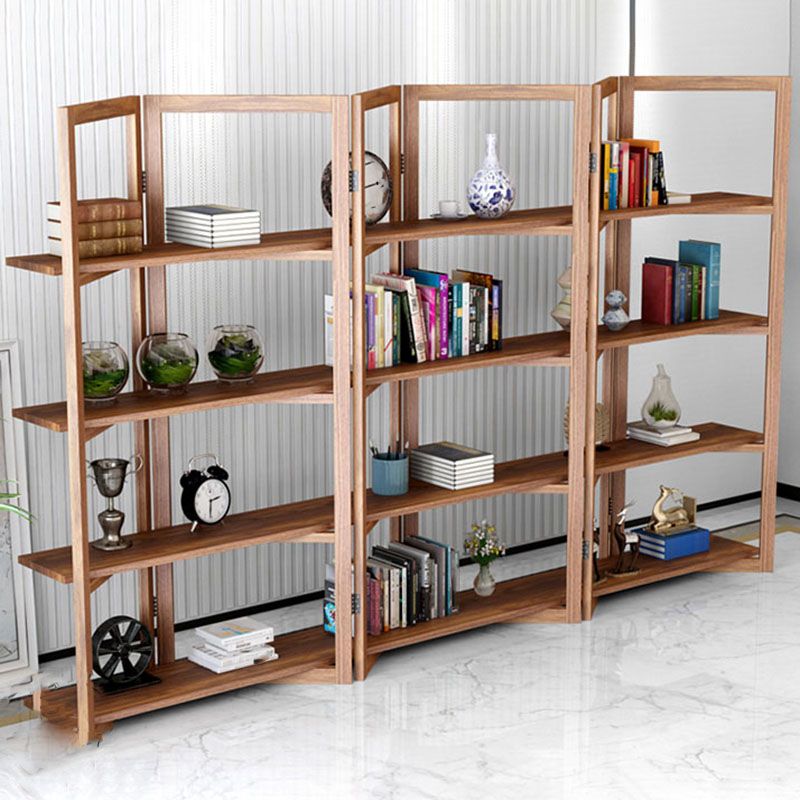Open Back Folding Bookshelf Wood Contemporary Bookcase for Home Clearhalo 'Bookcases' 'furn' 'furn_bookcases' 'Furniture' 'Office Furniture' 1200x1200_e9bc42c5-6ee6-4810-bc72-a2b6ad2e7c01