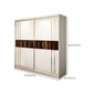 Contemporary Soft Close Doors Wardrobe Cabinet White Wood Sliding Doors with Shelves
