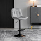 Sgabello da bar scandinavo in metallo, ecopelle, con schienale basso e base in ferro