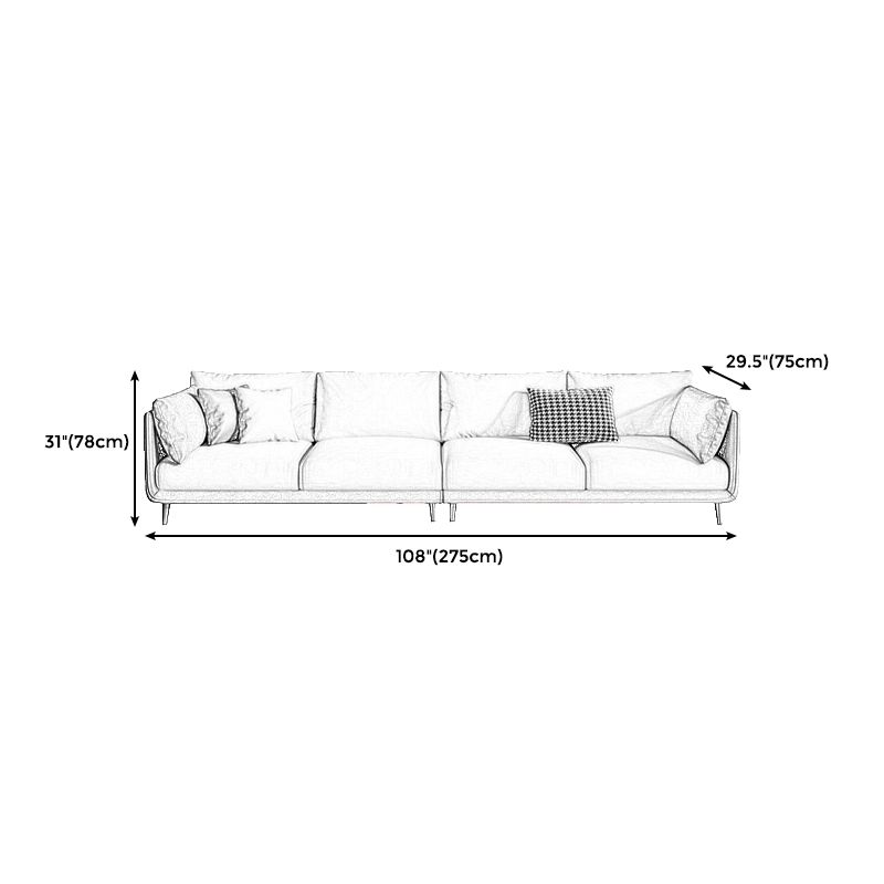 Modern Style Square Armrest Sponge Cushions Fill The Green and White/orange and White Sofa Clearhalo 'furn' 'furn_sofas' 'Furniture' 'furniture_sofas' 'kitchen' 'kitchen_sofas' 'Living Room Furniture' 'Sofa' 'sofas' 1200x1200_e9bea92a-eec3-4d99-b753-b3b122576599