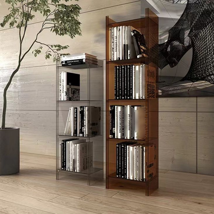 4/5-Shelf Glam Vertical Acrylic Standard Bookshelf Closed Back Bookshelf Clearhalo 'Bookcases' 'furn' 'furn_bookcases' 'Furniture' 'furniture_bookcases' 'kitchen' 'kitchen_bookcases' 'Living Room Furniture' 'Office Furniture' 1200x1200_e9bf5d15-94ce-48a3-8ffe-09b95d339ec9