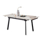 4-foot Stone Dining Site Table Modern Style Drop-Leaf Dining Table for Dining Room Clearhalo 'Dining Tables & Seating' 'Dining Tables' 'dining_table' 'furn' 'furn_dining_table' 'Furniture' 'furniture_dining_table' 'Kitchen & Dining Furniture' 'kitchen' 'kitchen_dining_table' 1200x1200_e9c12074-9694-4222-be18-2c40b1eca4b3