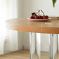 Pine and Acrylic Round Dining Table Modern Natural Dinner Table Kitchen Home Clearhalo 'Dining Tables & Seating' 'Dining Tables' 'dining_table' 'furn' 'furn_dining_table' 'Furniture' 'furniture_dining_table' 'Kitchen & Dining Furniture' 'kitchen' 'kitchen_dining_table' 1200x1200_e9c17929-44e5-4497-9118-e0a5bfcea42f