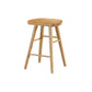 Solid Wood Dining Stool Contemporary Backless Bar Stool with Footrest