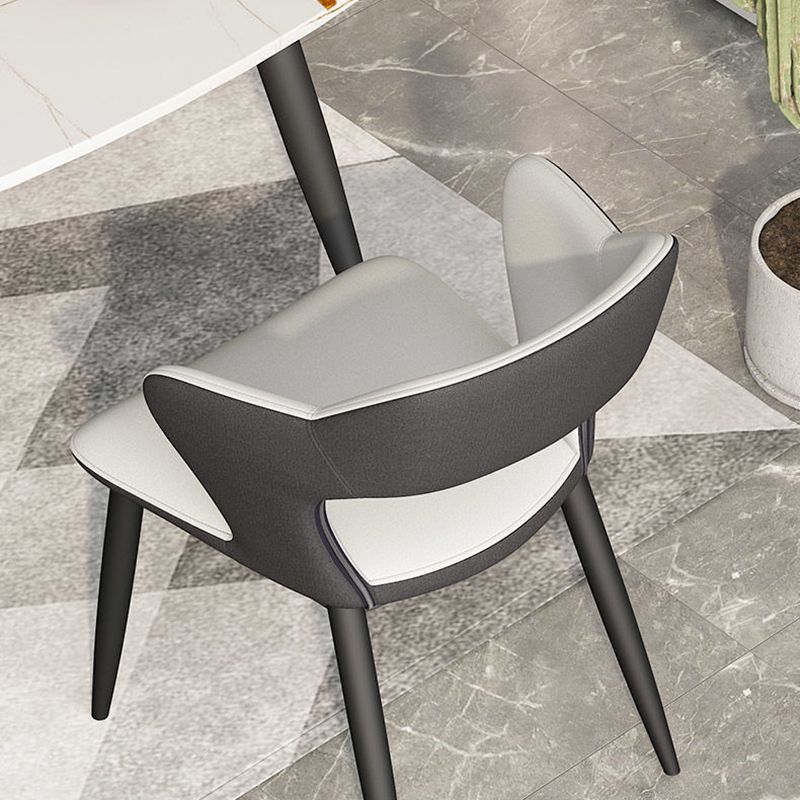 Metal Contemporary Dining Chair with Arms Matte Finish Open Back Dining Side Chair Clearhalo 'Dining Chairs' 'Dining Tables & Seating' 'dining_chair' 'furn' 'furn_dining_chair' 'Furniture' 'furniture_dining_chair' 'Kitchen & Dining Furniture' 1200x1200_e9c4427c-2be7-42a6-ac1b-93089ede3bb0