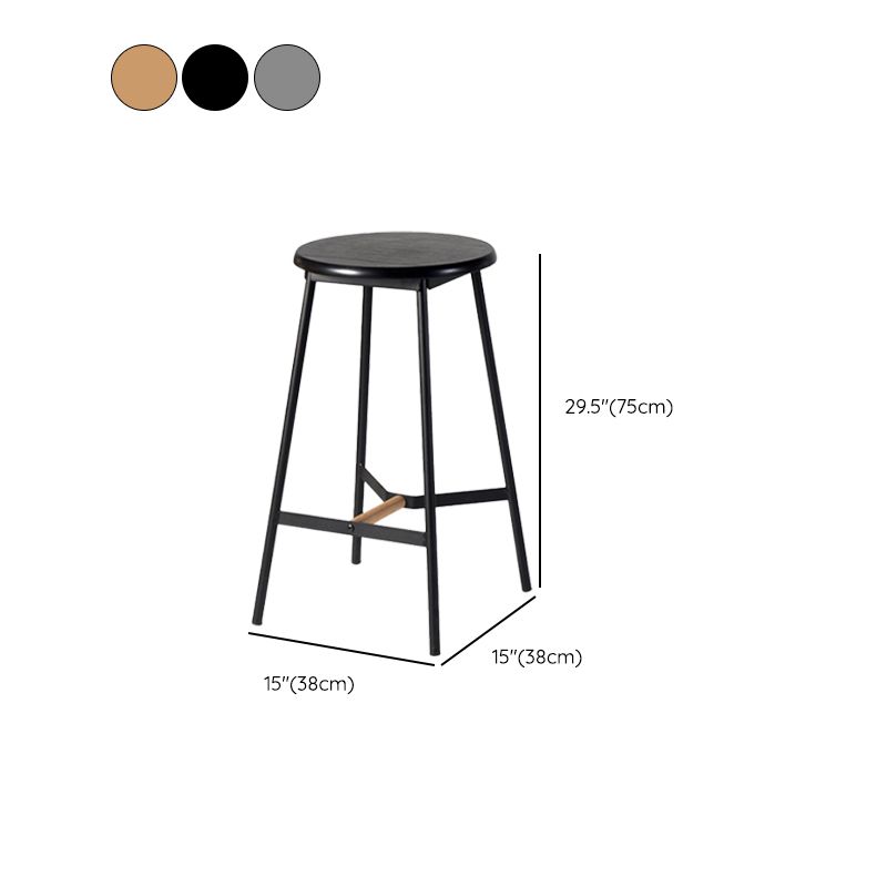 Contemporary Round Backless Armless Bar Stools with Metal Legs Clearhalo 'Bar Furniture' 'Bar Stools' 'bar_stools' 'furn' 'furn_bar_stools' 'Furniture' 'Kitchen & Dining Furniture' 1200x1200_e9c4b404-3429-4a09-9f8d-b6aa03d13b0c