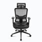 Chaise de bureau rotative en maille avec dossier haut noir, chaise de travail avec roulettes