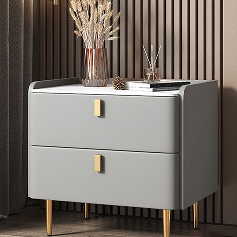 Cama de piedra mesita de noche de acento de glamour mesita de noche con cajones