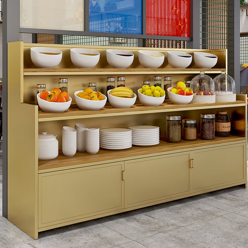 Dining Room Open Storage Buffet Table Modern Wood Sideboard Table with 2 Cabinets Clearhalo 'buffet_sideboard' 'Buffets & Sideboards' 'furn' 'furn_buffet_sideboard' 'Furniture' 'furniture_buffet_sideboard' 'Kitchen & Dining Furniture' 1200x1200_e9c5b7dd-1449-4f92-b7b9-8cc43fe2894f