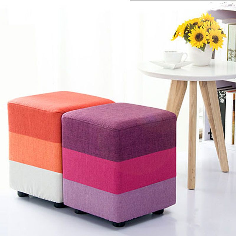 Fabric Standard Stool Contemporary Simple Upholstered Ottoman Clearhalo 'furn' 'furn_ottomans_poufs' 'Furniture' 'Living Room Furniture' 'Ottomans & Poufs' 'ottomans_poufs' 1200x1200_e9c5bf81-ff6f-4b4d-b430-43642a28e602