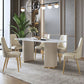 Contemporary Sintered Stone Dining Table Oval Double Pedestal Table for Home Use Clearhalo 'Dining Tables & Seating' 'Dining Tables' 'dining_table' 'furn' 'furn_dining_table' 'Furniture' 'Kitchen & Dining Furniture' 1200x1200_e9c73042-75e8-4211-93f2-3e589741ef72