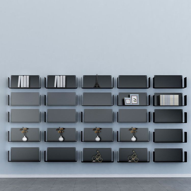 Closed Back Bookcase Metal Horizontal Bookshelf for Study Room