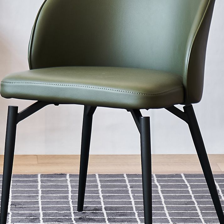 Solid Back Armless Chair Industrial Design PU Leather Dining Chairs Clearhalo 'Dining Chairs' 'Dining Tables & Seating' 'dining_chair' 'furn' 'furn_dining_chair' 'Furniture' 'Kitchen & Dining Furniture' 1200x1200_e9c9ad57-ed89-42ad-a1f0-9a67bd9e117e