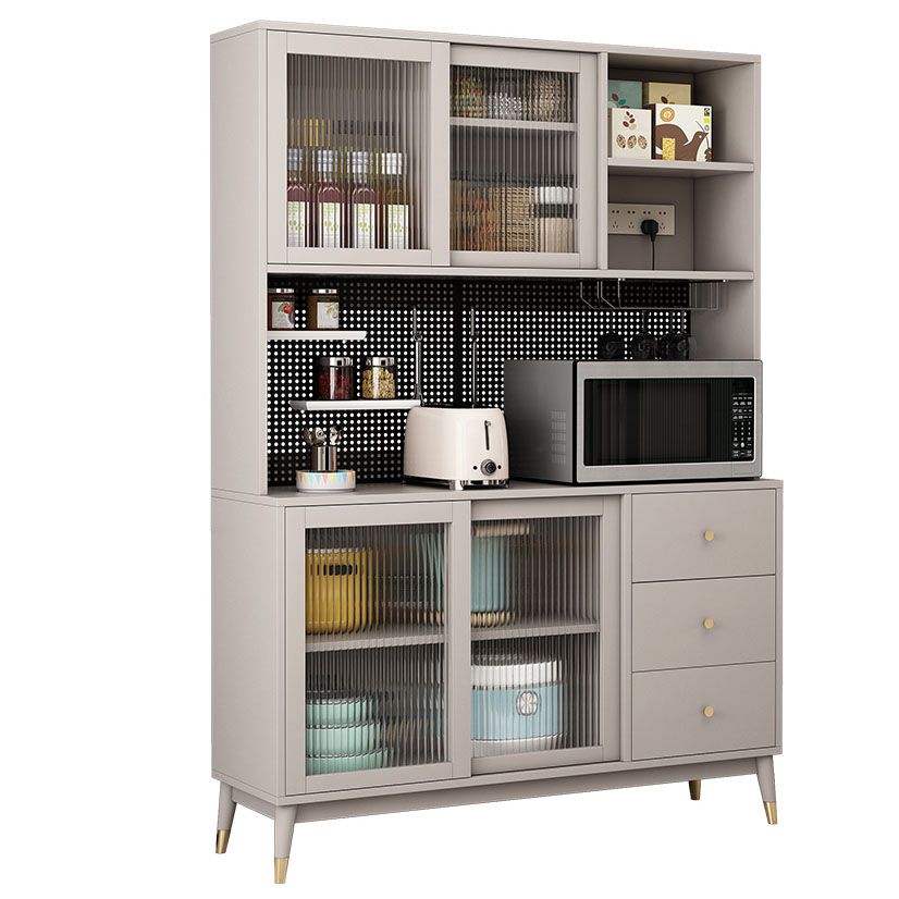 Ultra Modern Glass Doors Dining Hutch Faux Wood Storage Cabinet for Dining Room Clearhalo 'Display & China Cabinets' 'display_china_cabinets' 'furn' 'furn_display_china_cabinets' 'Furniture' 'Kitchen & Dining Furniture' 1200x1200_e9cab437-24ba-4f9a-aa2f-e70689083687
