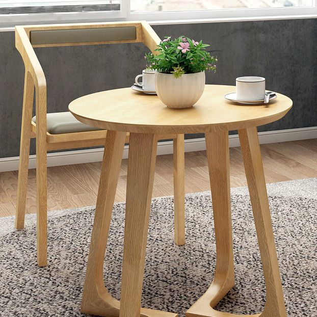 Mesa de comedor de acabado de madera ligera con sillas de madera 1/2/3/4 piezas de comedor moderno
