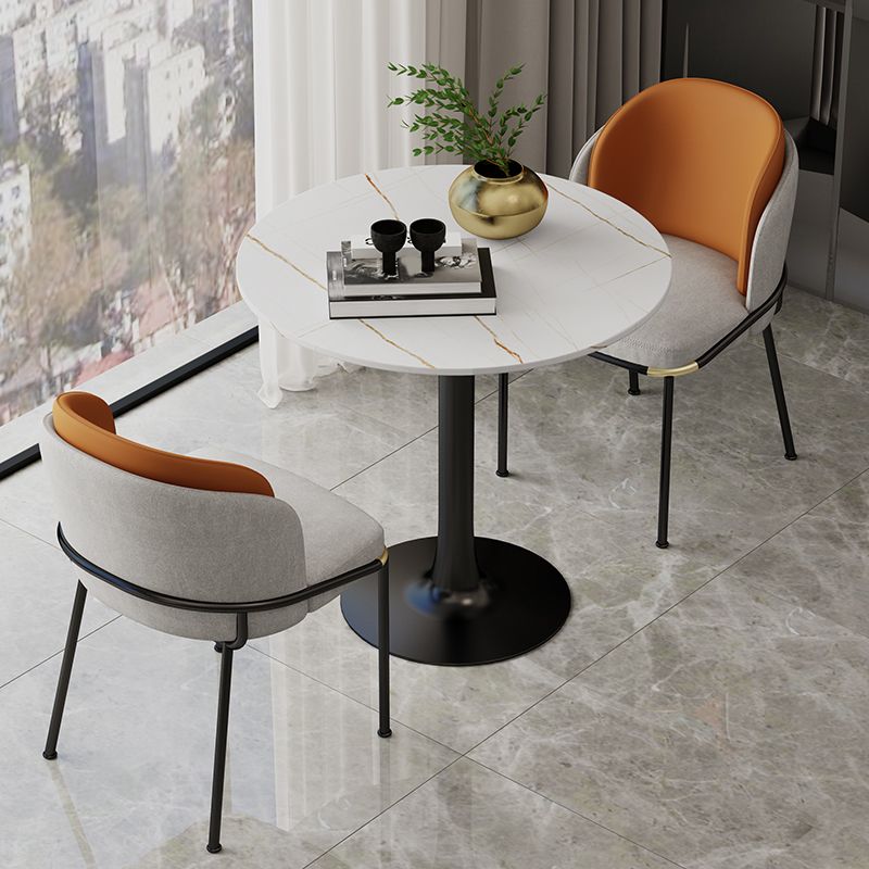 White Stone Round Dining Table Set 1/3/4/5 Pcs Modern Dinette Set Clearhalo 'Dining Room Sets' 'Dining Tables & Seating' 'dining_room_set' 'furn' 'furn_dining_room_set' 'Furniture' 'Kitchen & Dining Furniture' 1200x1200_e9cb3c8b-c8bc-4bf5-bdd4-613efae0c66a