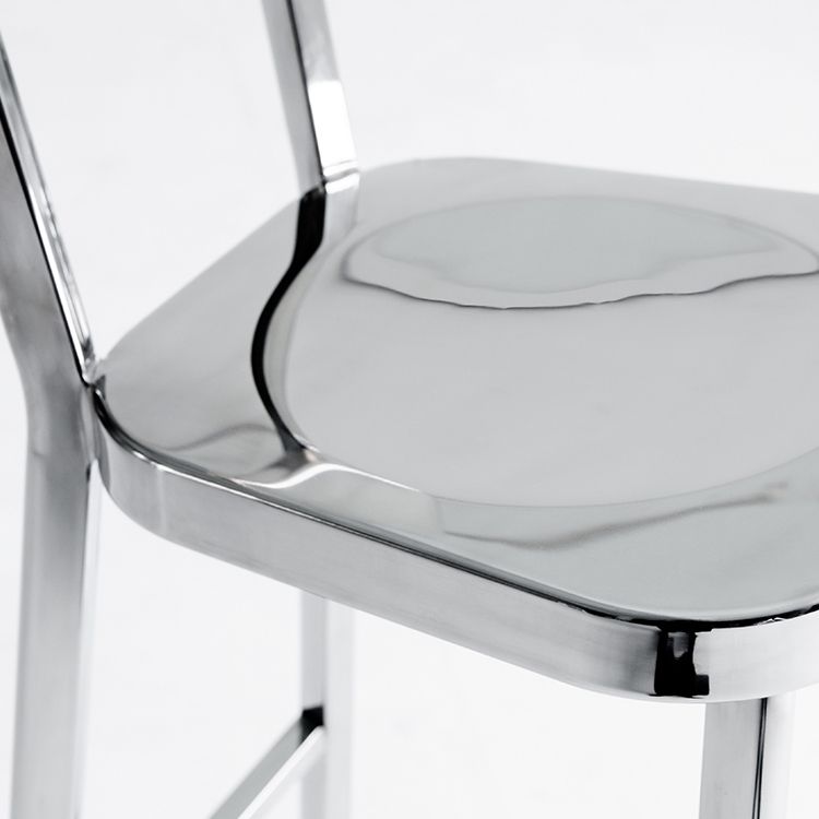 Contemporary 43" Height Metal Backrest Counter Stool in Silver Clearhalo 'Bar Furniture' 'Bar Stools' 'bar_stools' 'furn' 'furn_bar_stools' 'Furniture' 'Kitchen & Dining Furniture' 1200x1200_e9cc93bf-3c57-412d-b204-5eb4622baa74