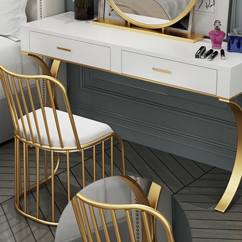 15.74" Wide Bedroom Dressing Table in White Make-up Vanity with 4 Drawers