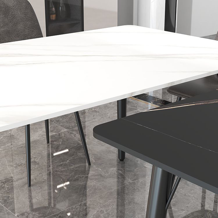 Modern Style Dining Table Rectangle Sintered Stone 4 Legs Dining Table for Kitchen Clearhalo ' dining_table' 'Dining Tables & Seating' 'Dining Tables' 'furn' 'furn_dining_table' 'Furniture' 'furniture_dining_table' 'Kitchen & Dining Furniture' 'kitchen&dining_furn' 'kitchen' 'kitchen_dining_table' 1200x1200_e9cdf34b-96a6-4ae2-a3b9-5d6fbcb3c741
