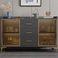 Moderner technischer Holz -Sideboard 35,4 "H Buffet Server mit Glastüren