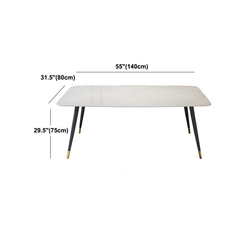 Luxury Sintered Stone Top Dining Table Rectangle White Table with 4 Legs Clearhalo 'Dining Tables & Seating' 'Dining Tables' 'dining_table' 'furn' 'furn_dining_table' 'Furniture' 'Kitchen & Dining Furniture' 1200x1200_e9cf9a8d-ad74-4f78-a614-bebe726b24fb